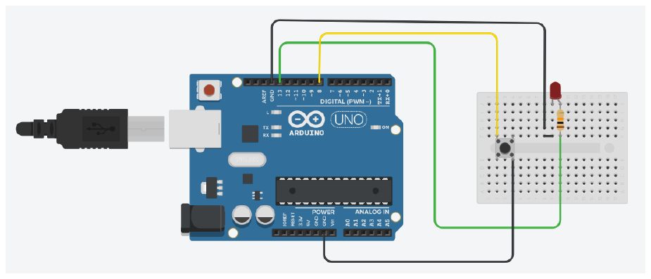 Practical setup for reading a button's state